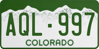 CO license plate AQL997