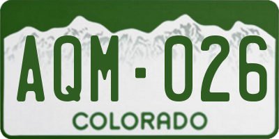 CO license plate AQM026