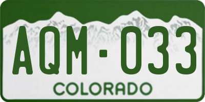 CO license plate AQM033