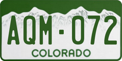 CO license plate AQM072