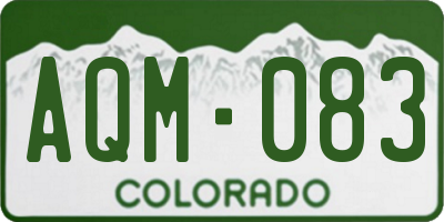 CO license plate AQM083