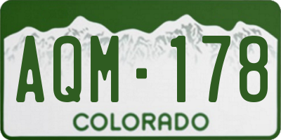 CO license plate AQM178