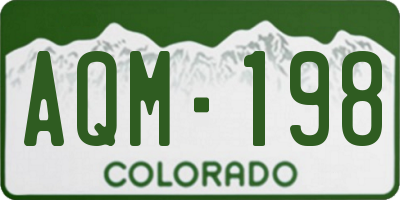 CO license plate AQM198