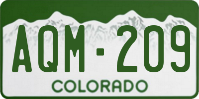 CO license plate AQM209