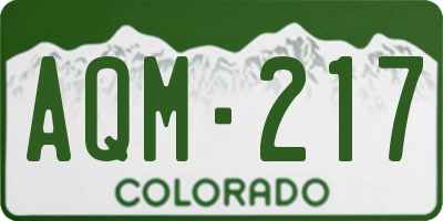 CO license plate AQM217