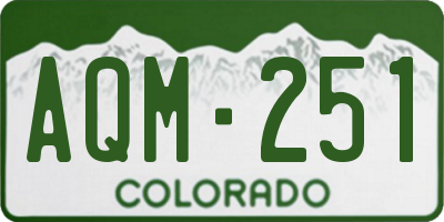 CO license plate AQM251