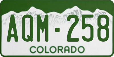 CO license plate AQM258