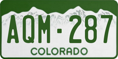 CO license plate AQM287