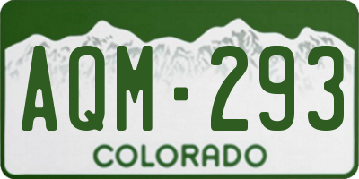 CO license plate AQM293
