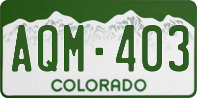 CO license plate AQM403