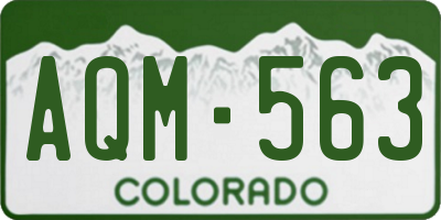 CO license plate AQM563