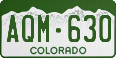 CO license plate AQM630