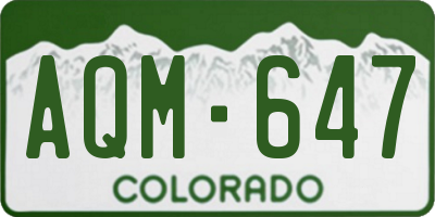 CO license plate AQM647