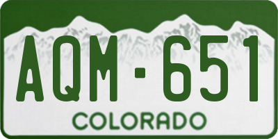 CO license plate AQM651