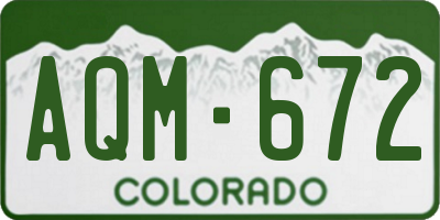 CO license plate AQM672
