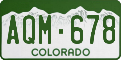 CO license plate AQM678