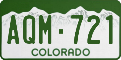 CO license plate AQM721