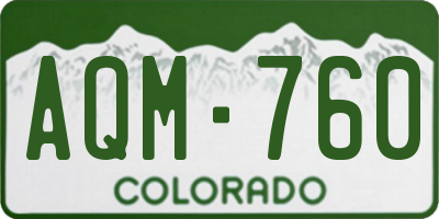 CO license plate AQM760
