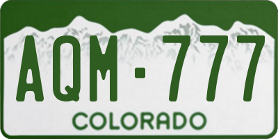 CO license plate AQM777