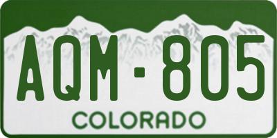 CO license plate AQM805