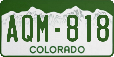 CO license plate AQM818