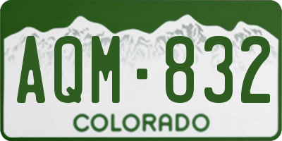 CO license plate AQM832