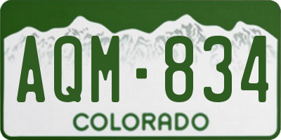 CO license plate AQM834