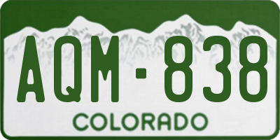 CO license plate AQM838