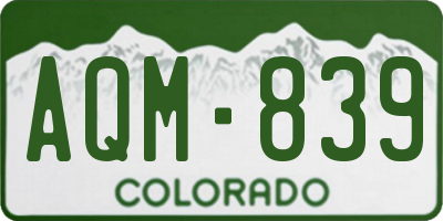 CO license plate AQM839