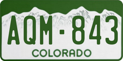 CO license plate AQM843