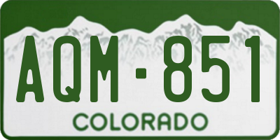 CO license plate AQM851