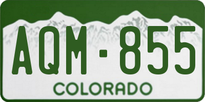 CO license plate AQM855