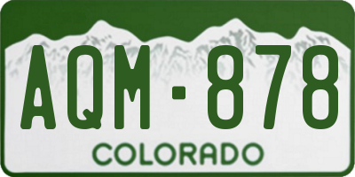 CO license plate AQM878