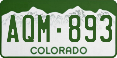 CO license plate AQM893