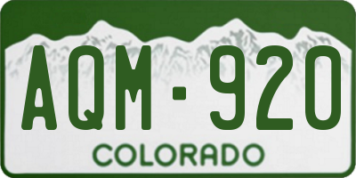 CO license plate AQM920