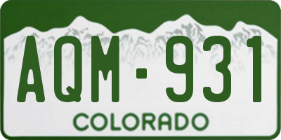 CO license plate AQM931