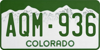 CO license plate AQM936