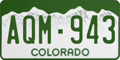 CO license plate AQM943