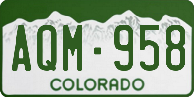 CO license plate AQM958