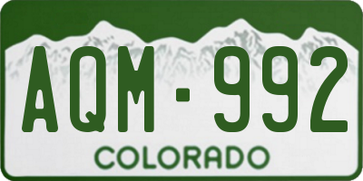 CO license plate AQM992