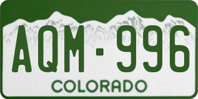 CO license plate AQM996