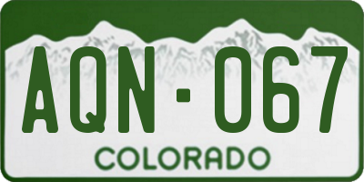 CO license plate AQN067