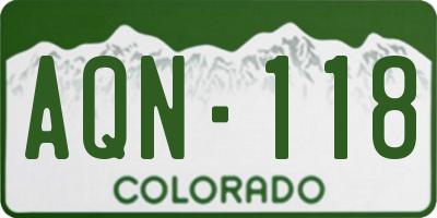 CO license plate AQN118