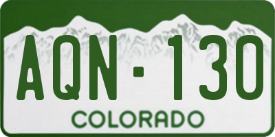 CO license plate AQN130