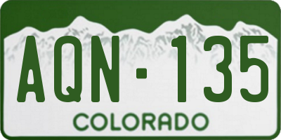 CO license plate AQN135
