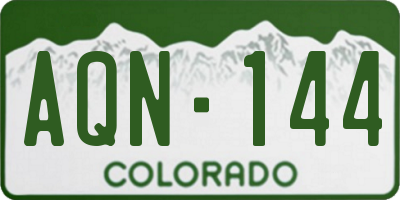 CO license plate AQN144