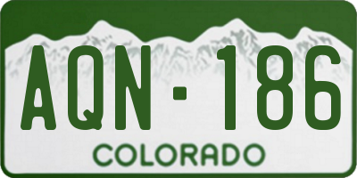 CO license plate AQN186