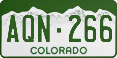 CO license plate AQN266