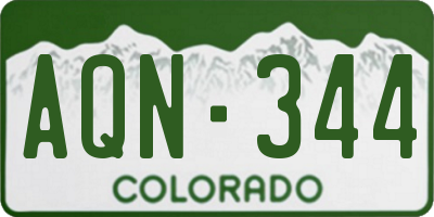 CO license plate AQN344