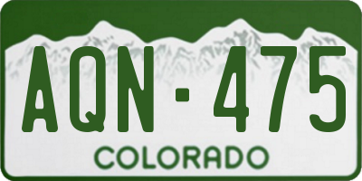 CO license plate AQN475